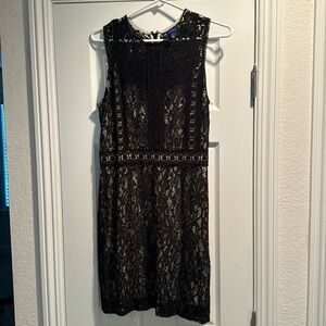 Beauty and the Beast collection dress. Black lace over a nude under. Size large